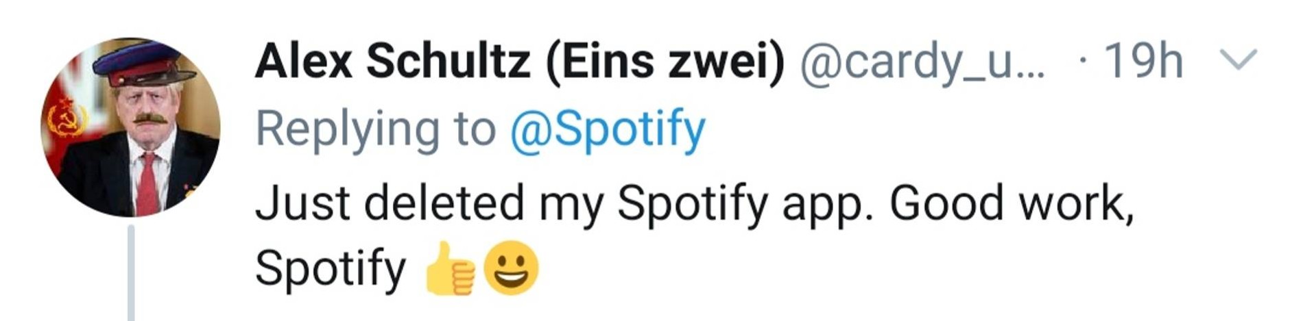 «Удалил приложение. Хорошая работа, Spotify!»