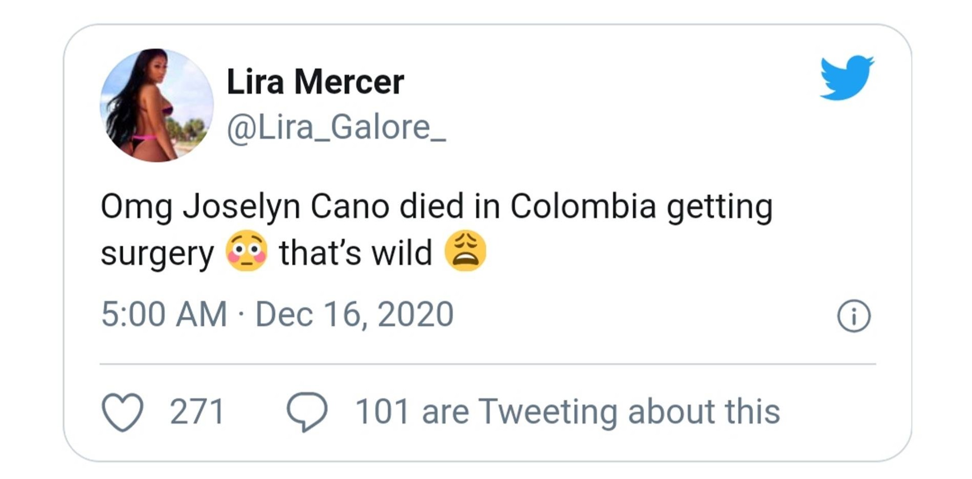 Скриншот твита Лиры