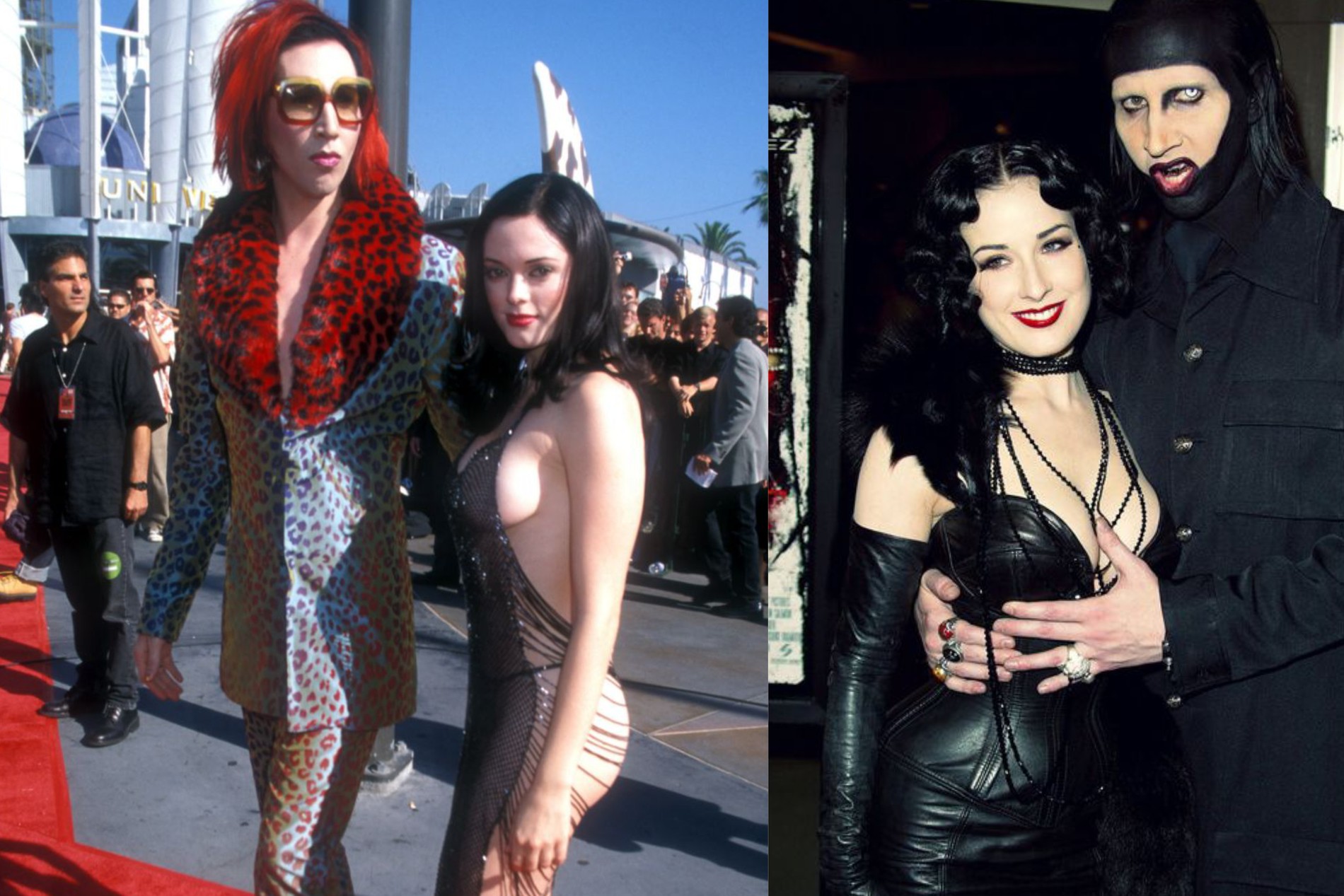 Мэрилин Мэнсон с невестой Роуз Макгоуэн и женой Дитой Фон Тиз. Фото: Getty Images