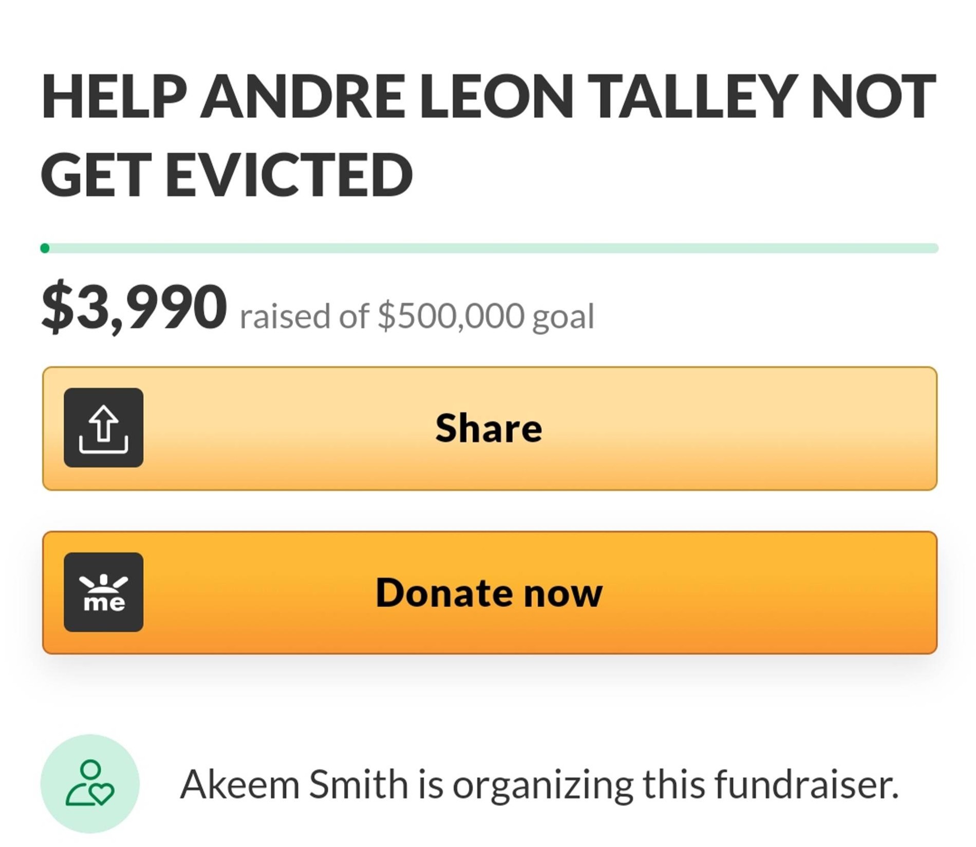 Скриншот площадки, где собираются средства в поддержку Телли