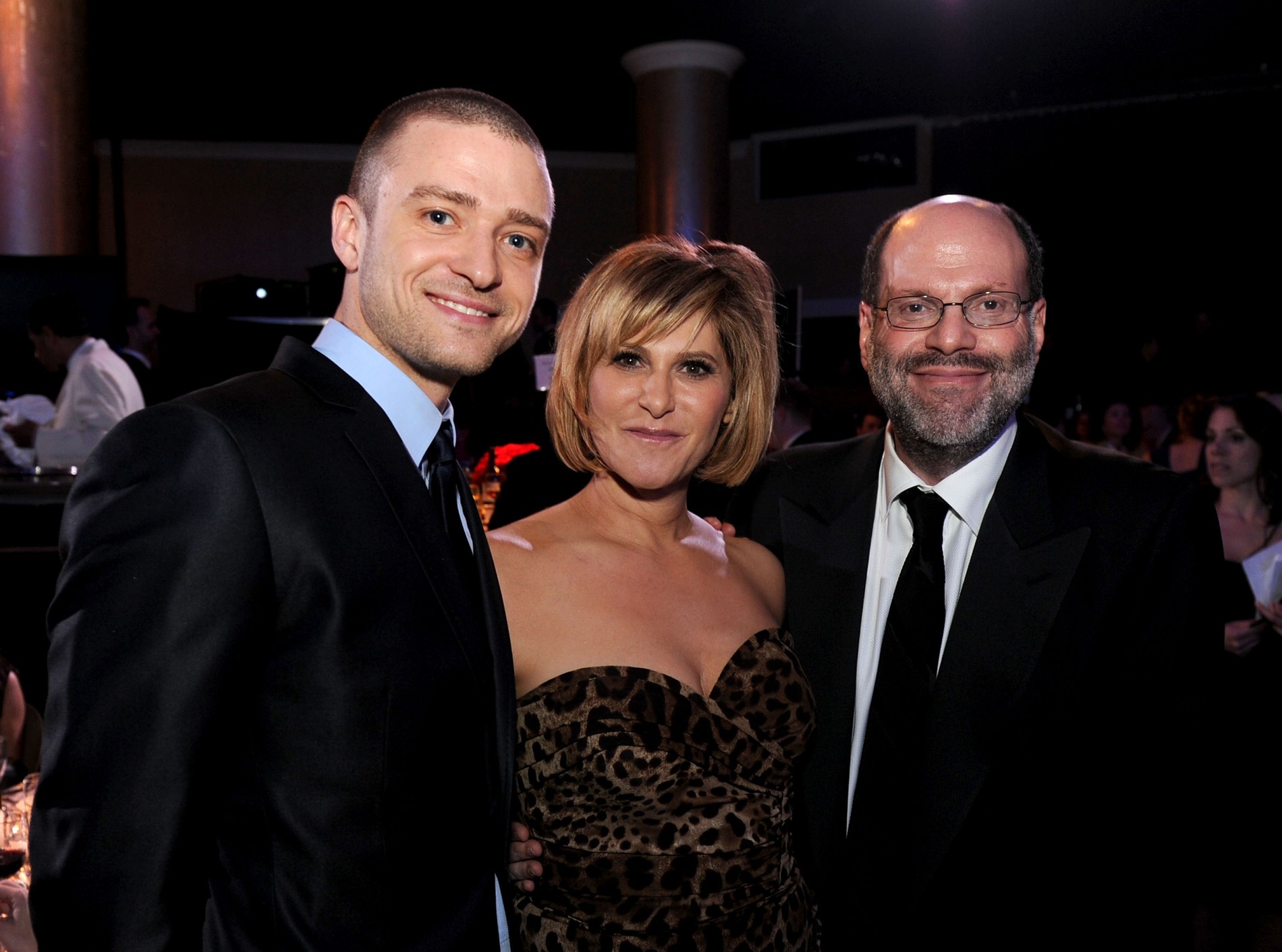 Джастин Тимберлейк, Эми Паскаль и Скотт Рудин. Фото: Getty