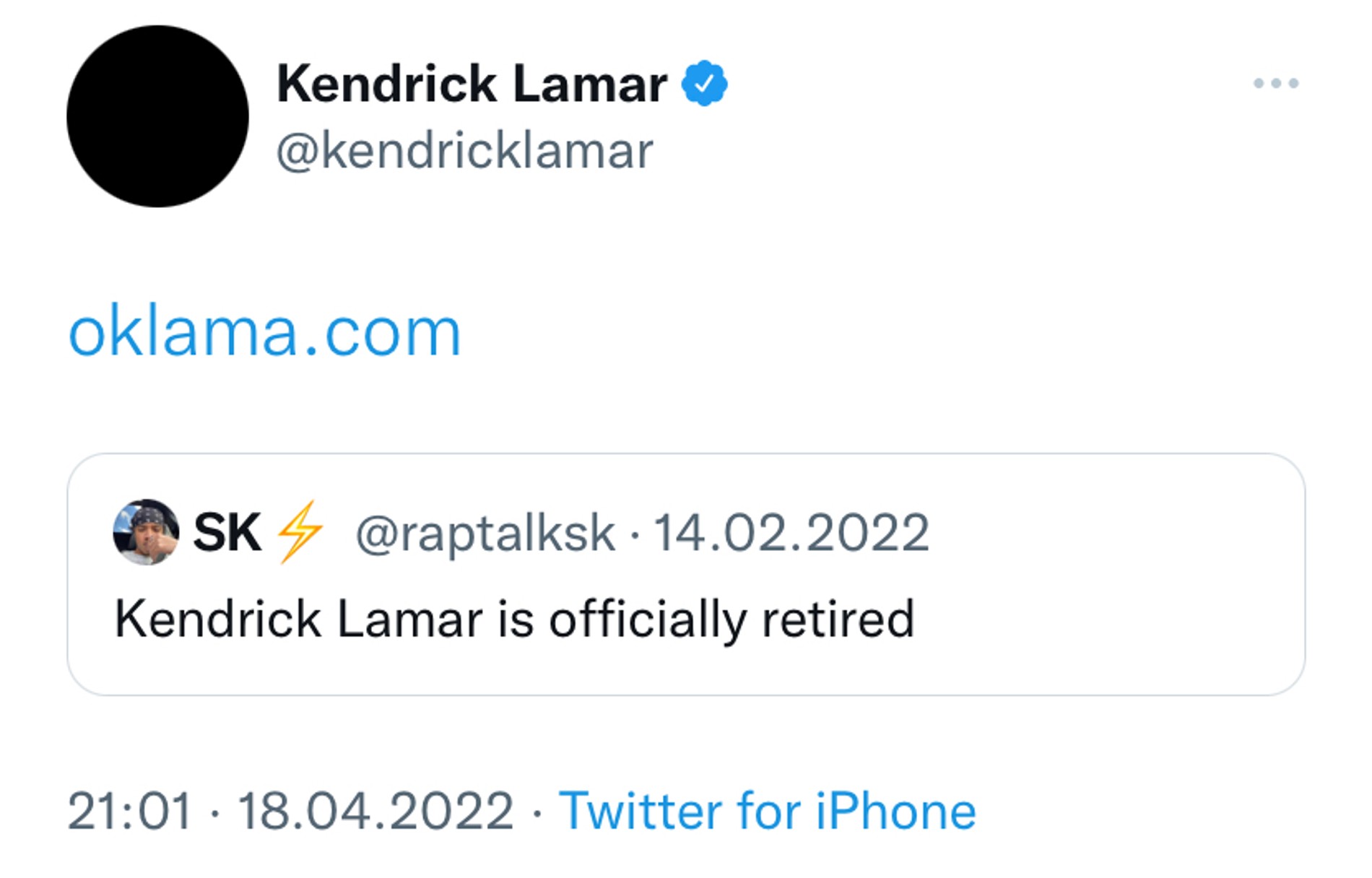 Твиттер Кендрика Ламара