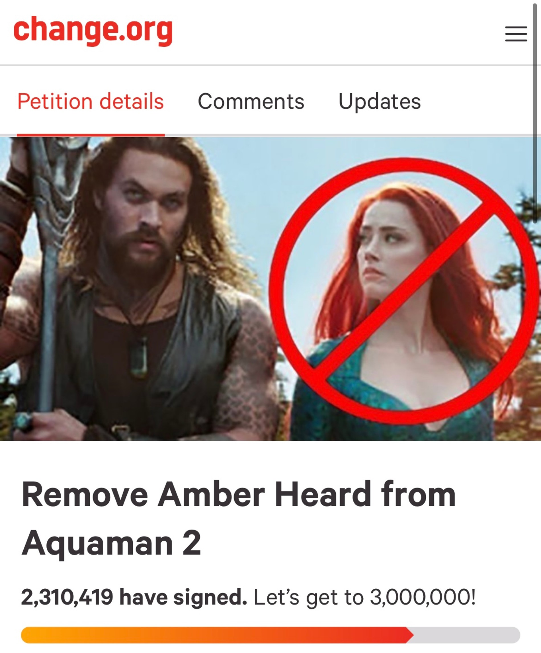 Фото: Скрин с сайта Change.org