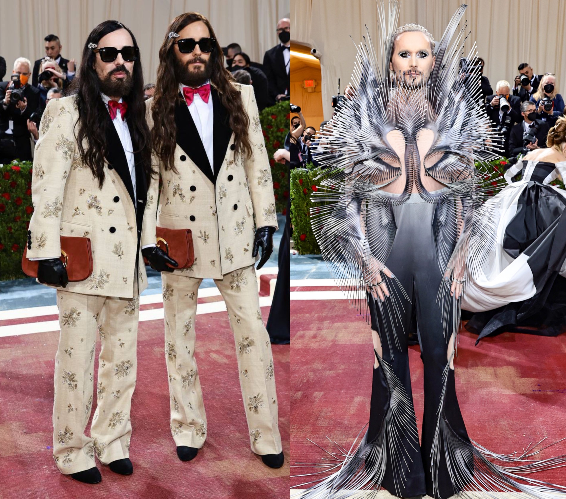 Джаред Лето с Алессандро Микеле в Gucci и Фредерик Робертсон в Iris Van Herpen
Фото: Getty Images