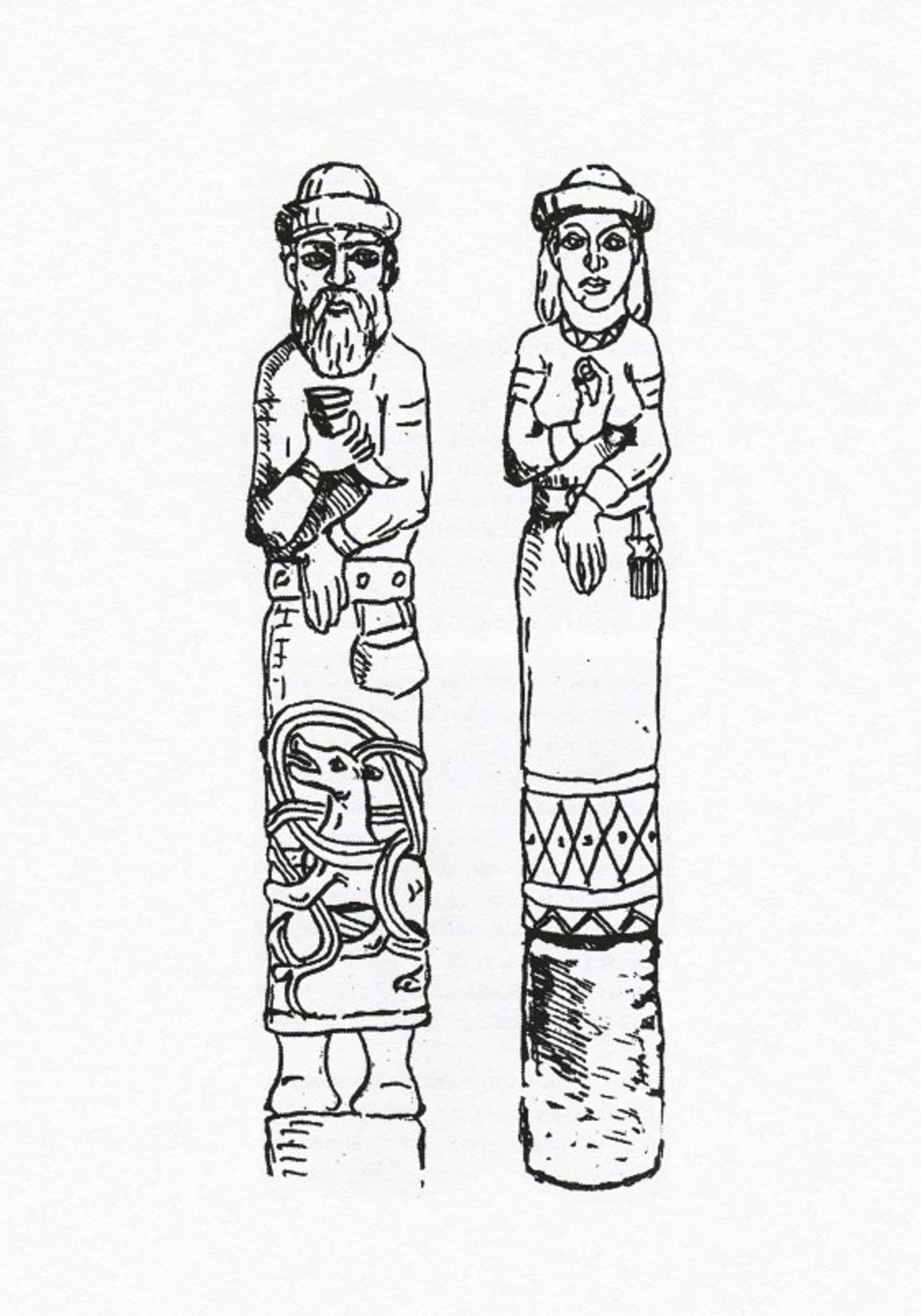 Эскизы волхва Велимира: Велес и Симаргл. Источник: vladimirdar.livejournal.com