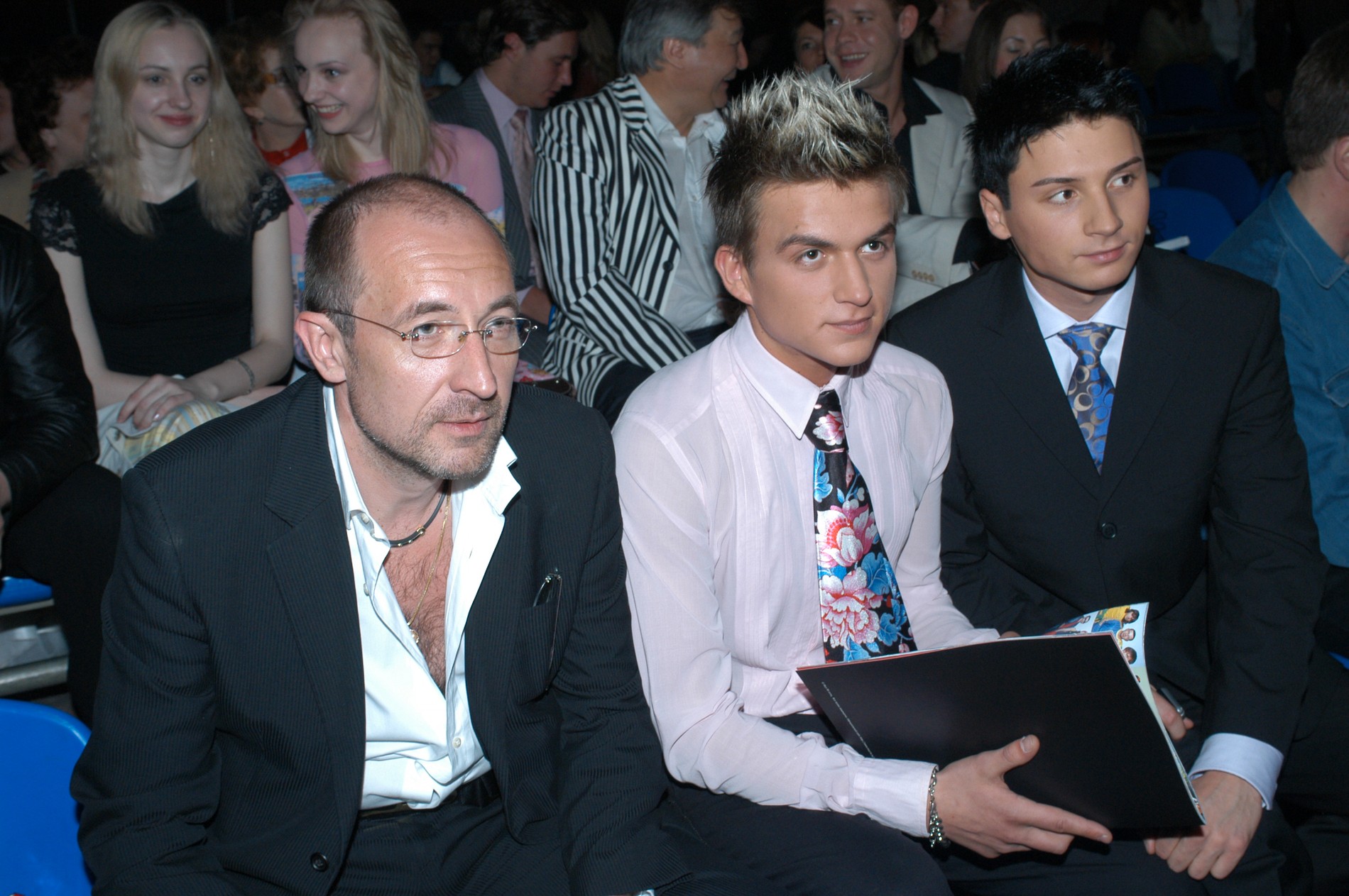 Влад Топалов и Сергей Лазарев с отцом Влада Михаилом 