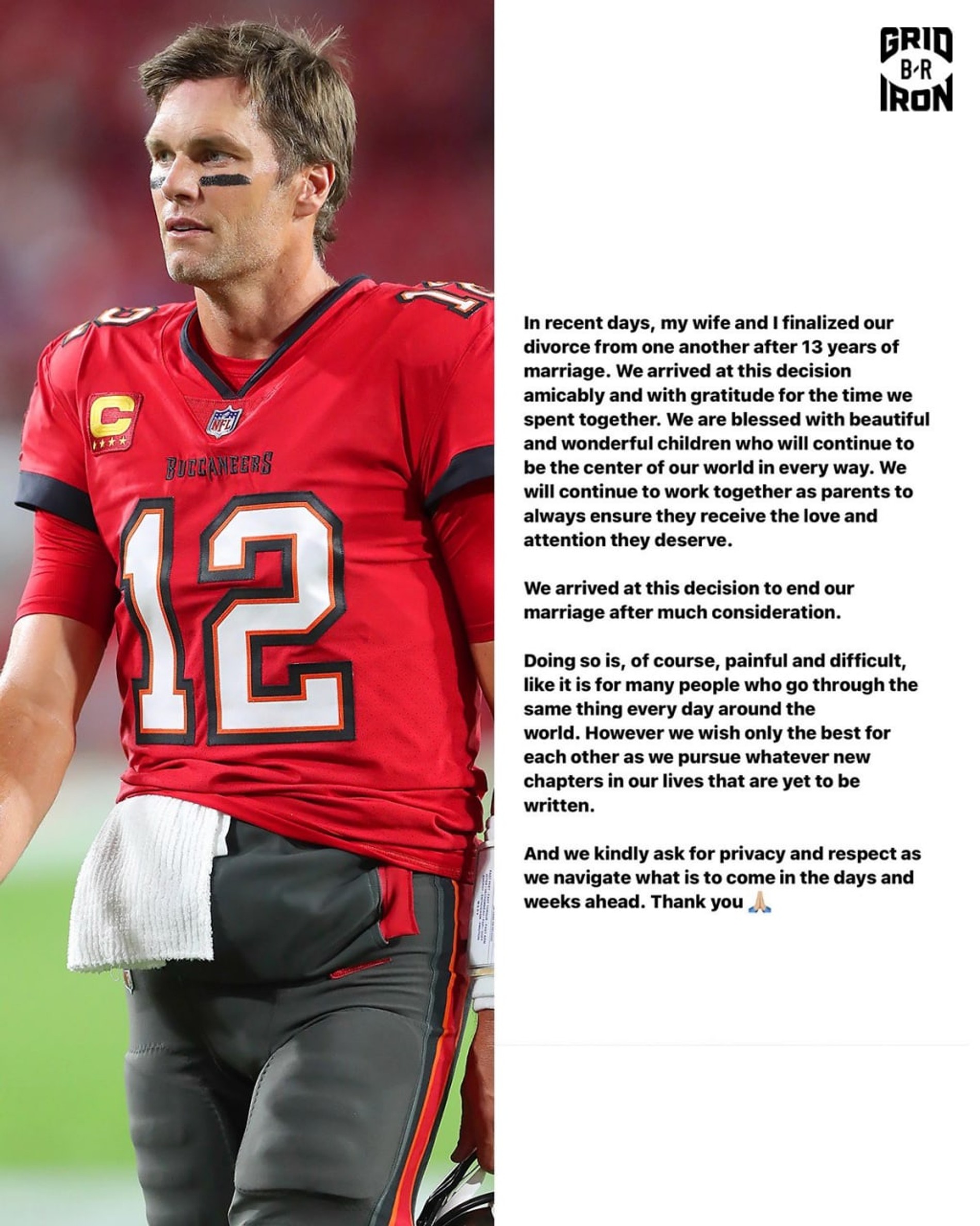 Официальное заявление Тома о разводе 
Фото: instagram (запрещен в РФ)