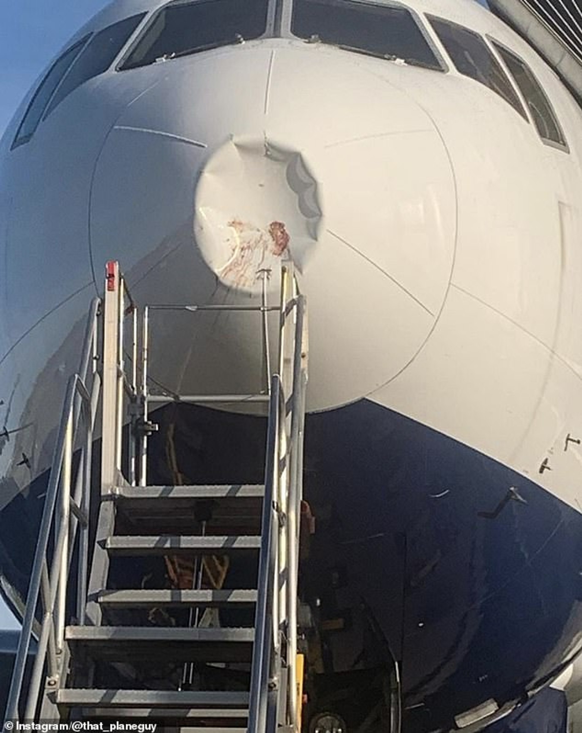 Внушительная вмятина крупным планом
Фото: instagram (запрещен в РФ)