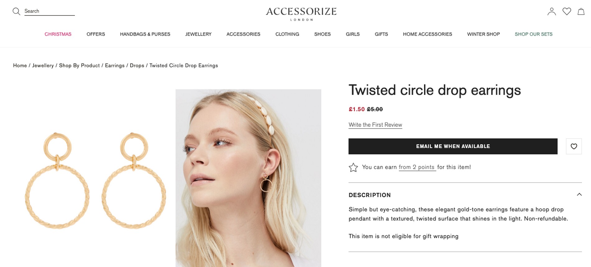 Серьги как у Кейт Миддлтон
Фото: сайт Accessorize