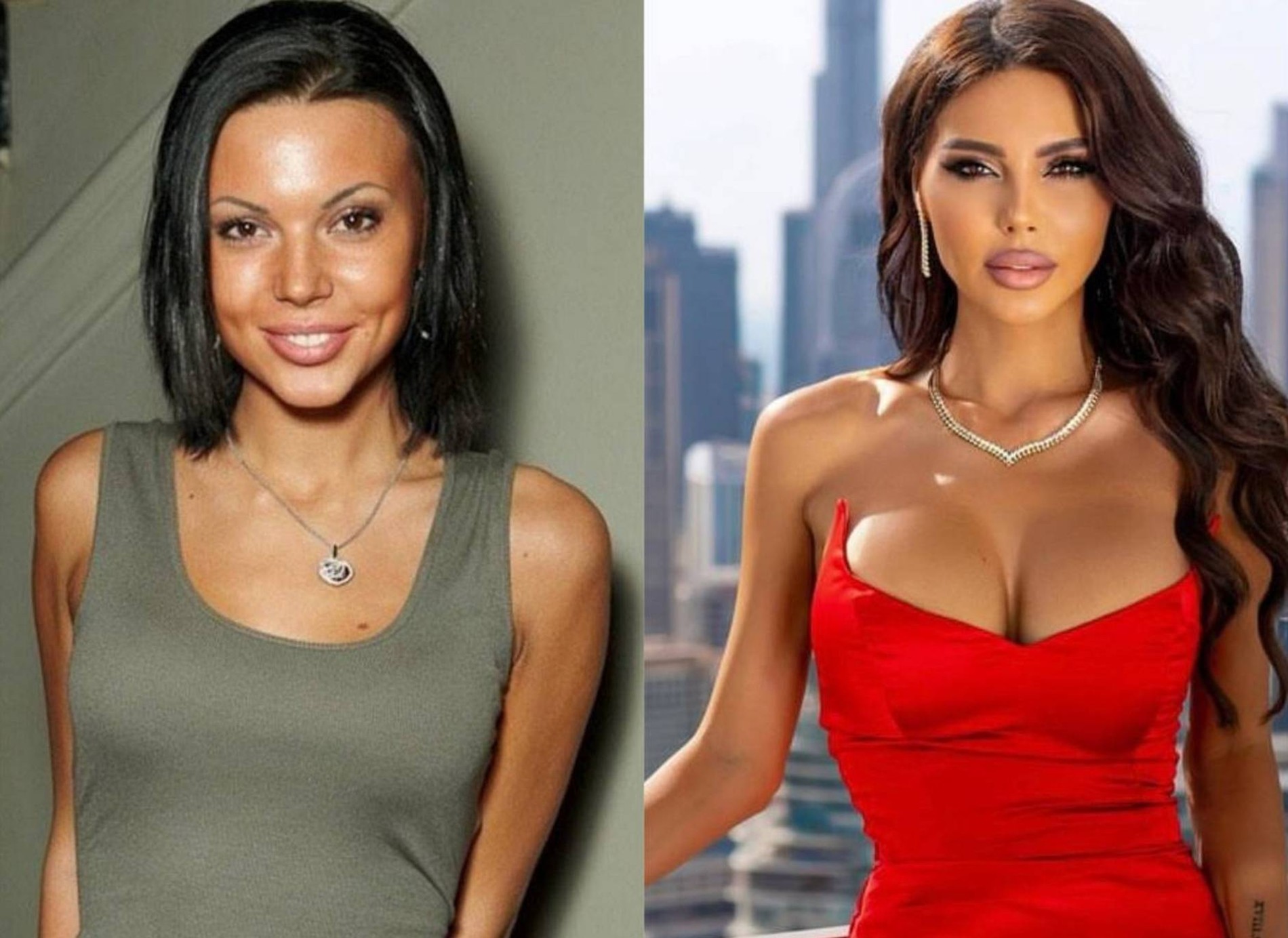 Слева — архивное фото Оксаны Самойловой в юности, справа — Оксана в 2022 году. Источник: Инстаграм (запрещен в РФ) Оксаны Самойловой