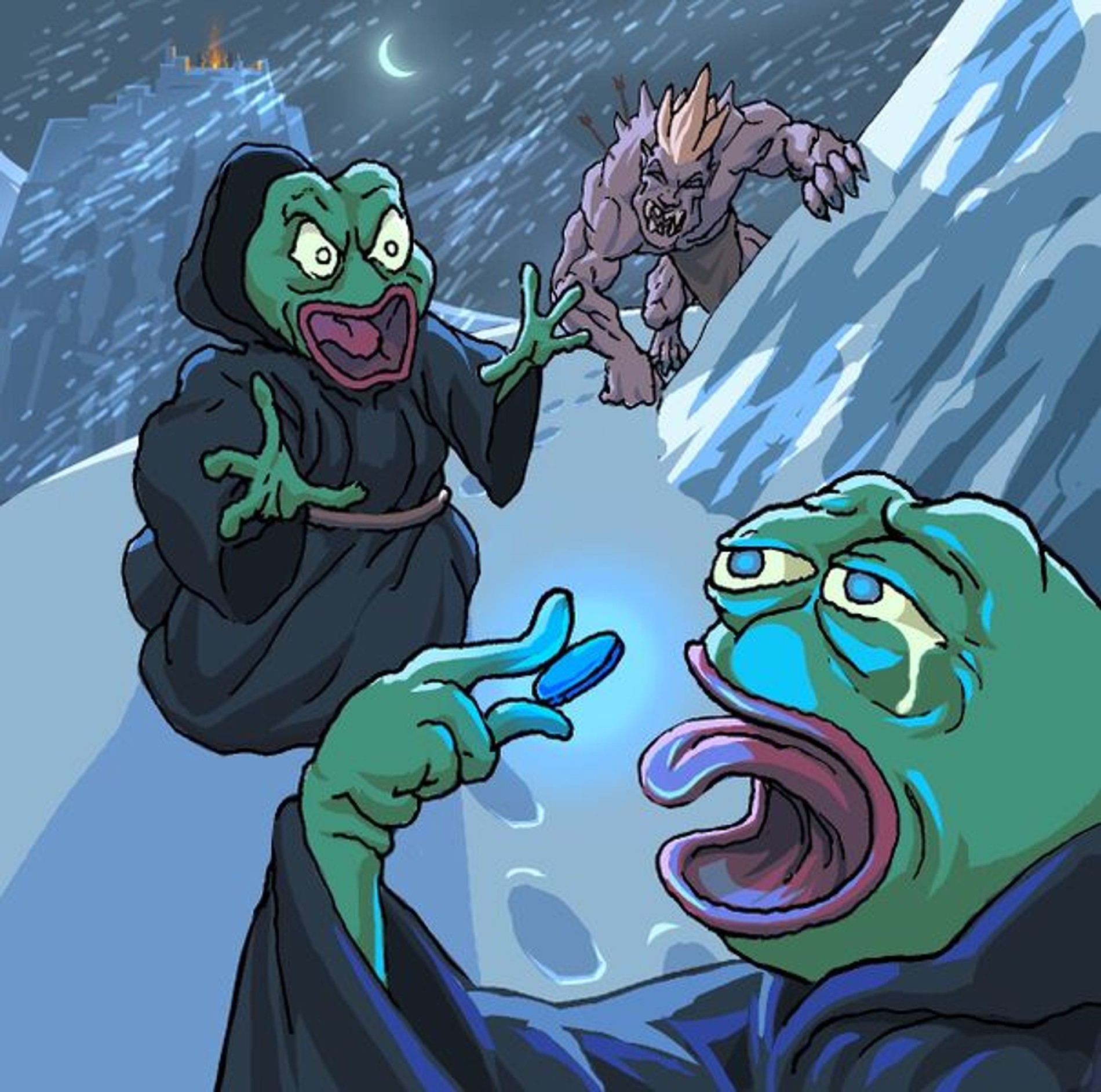 Герой мемов лягушонок Пепе глотает «черную таблетку». Источник: incels.wiki