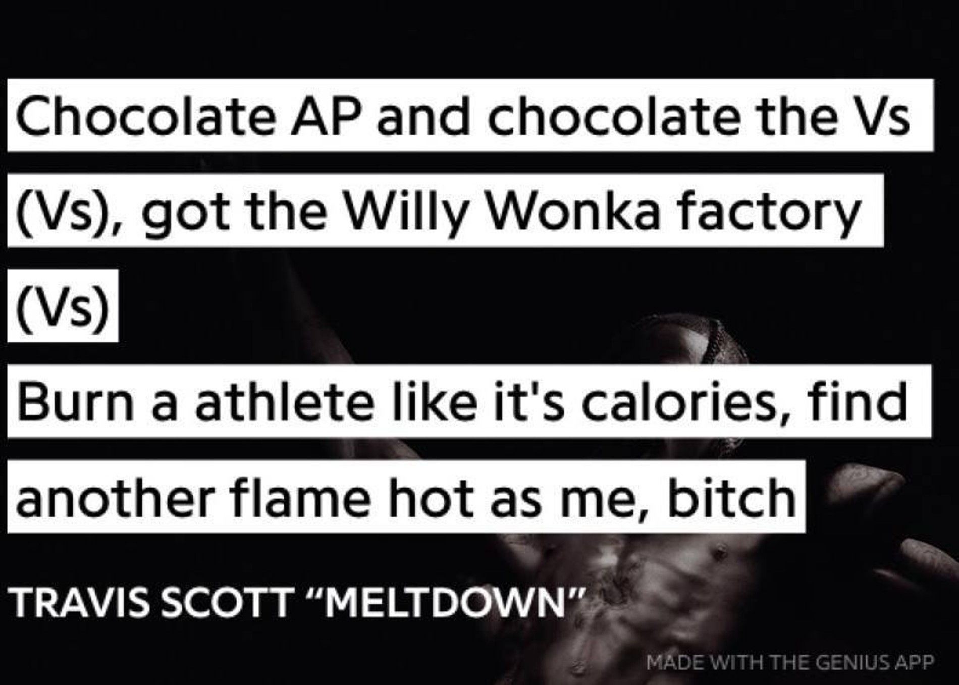 Текст песни Meltdown. Скриншот: Genius
