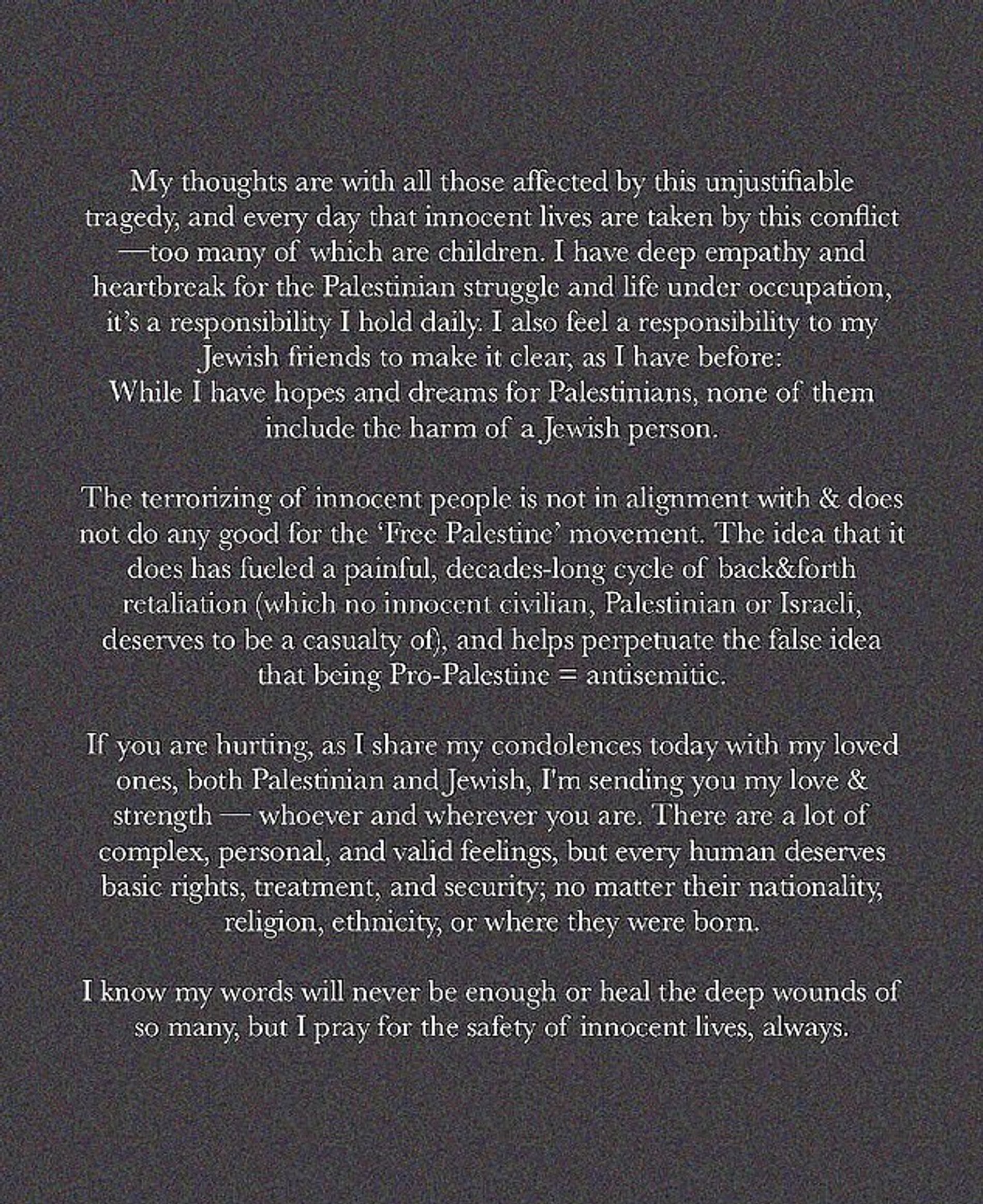 Сторис Джиджи Хадид. Фото: Инстаграм (запрещен в РФ) Джиджи Хадид