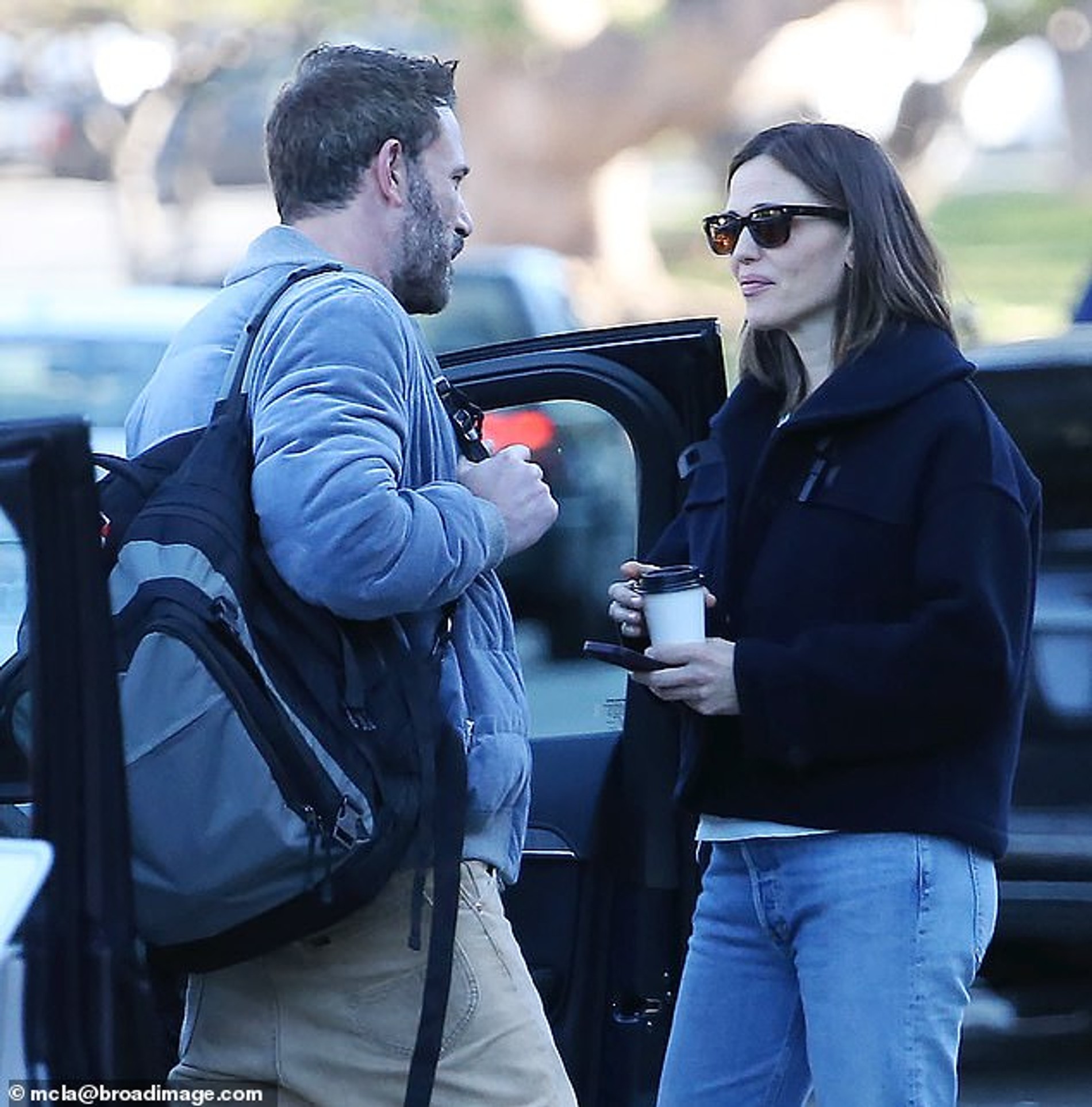 Бен Аффлек на встрече с бывшей женой Дженнифер Гарнер. Фото: Daily Mail