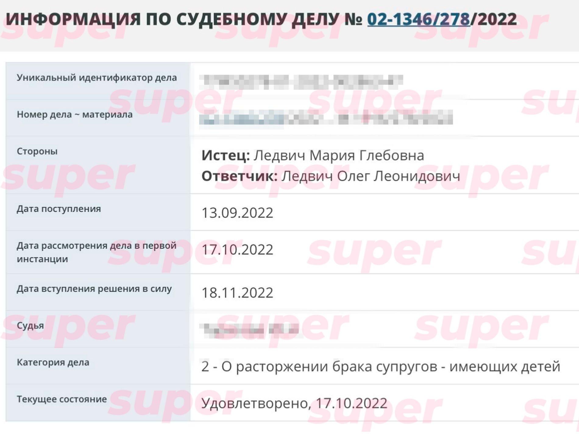 Скриншот с сайта суда