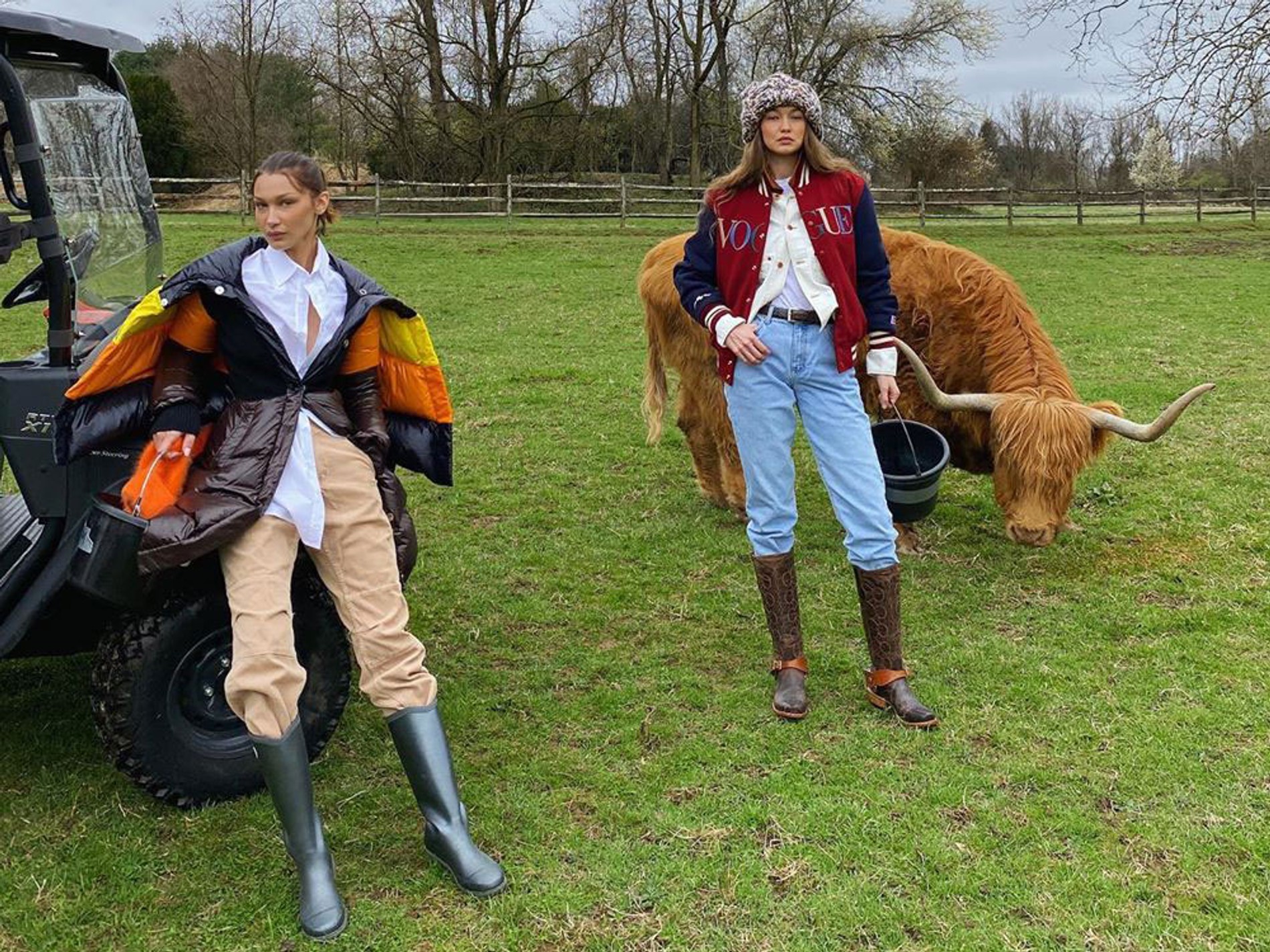 Сестры Хадид на ферме. Фото: Vogue