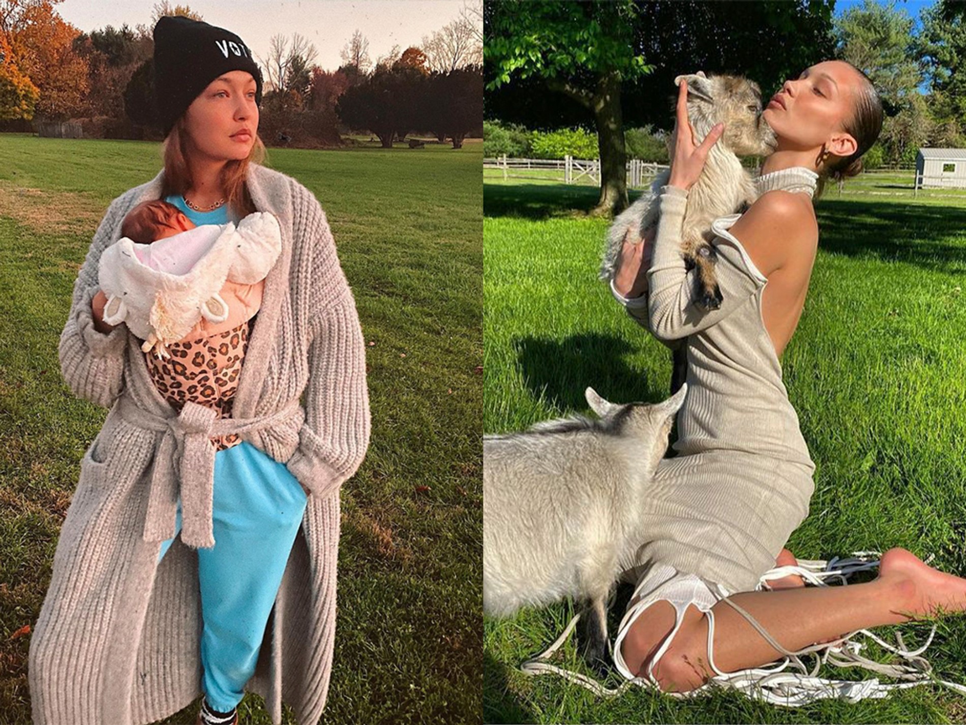 Сестры Хадид на ферме. Фото: Инстаграм*