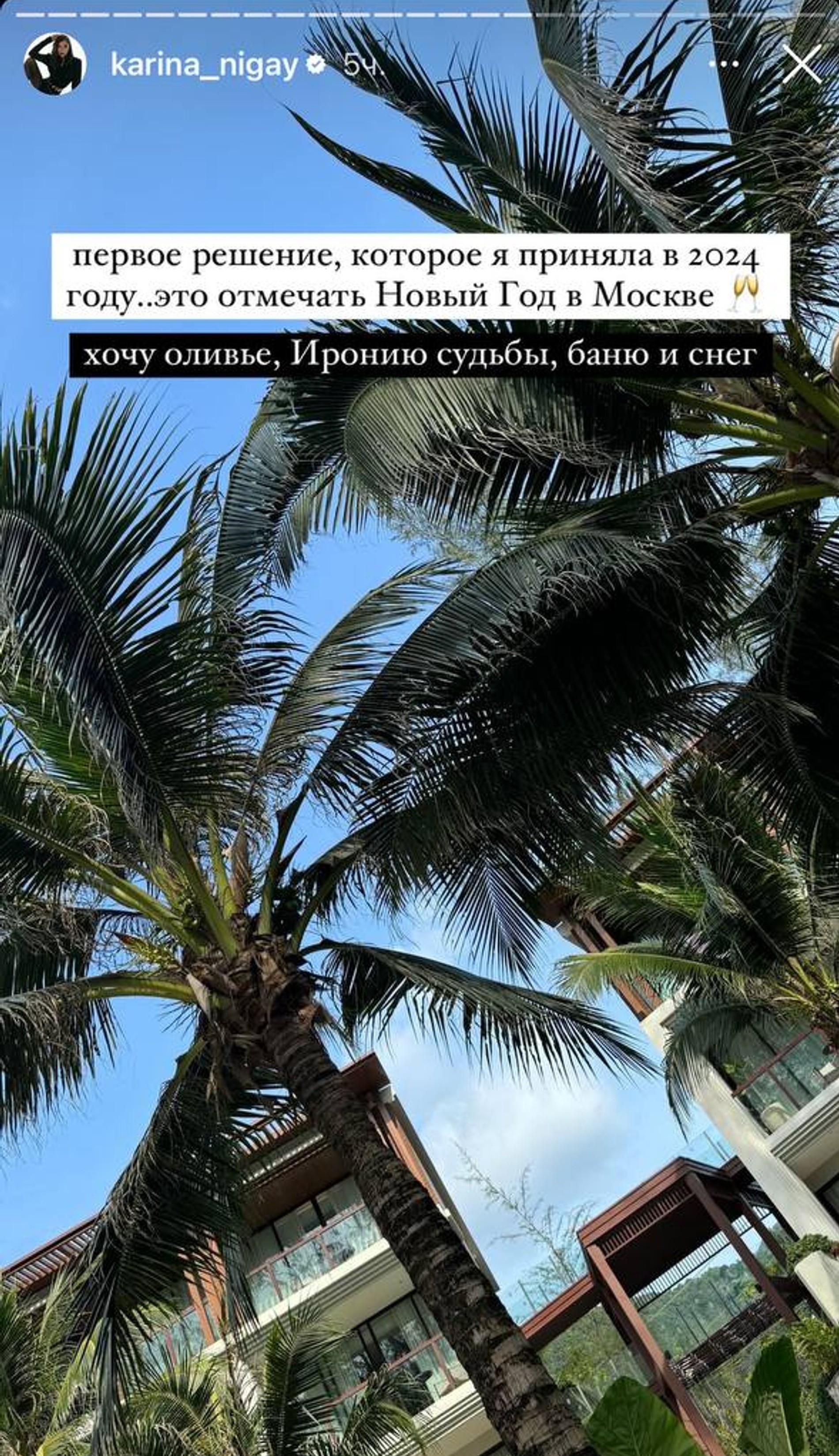 Сторис Карины Нигай в Инстаграме (запрещен в РФ)