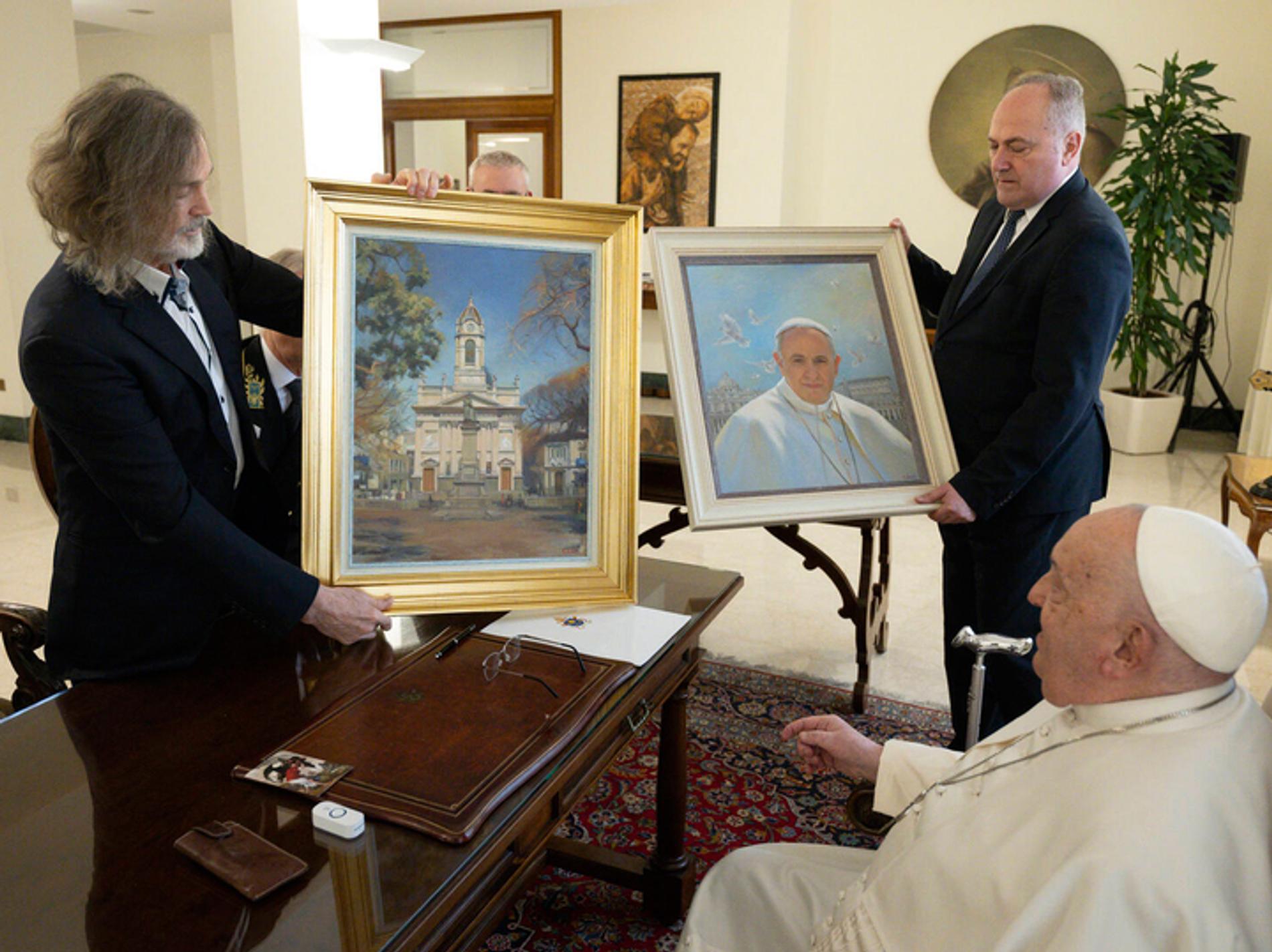 Никас Сафронов и папа римский Франциск. Фото: предоставлено пресс-службой святого престола изданию «МК»