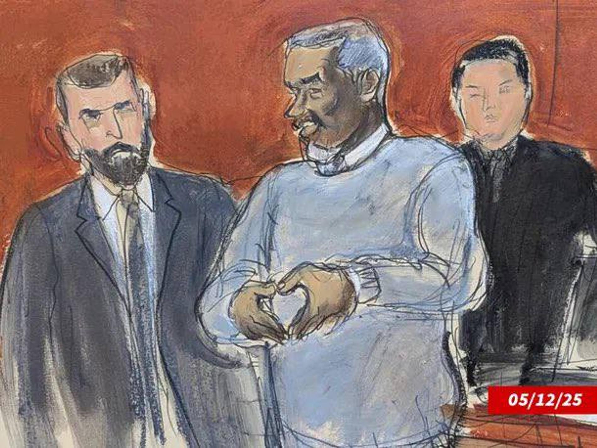 Судебный портрет P. Diddy. Фото: TMZ