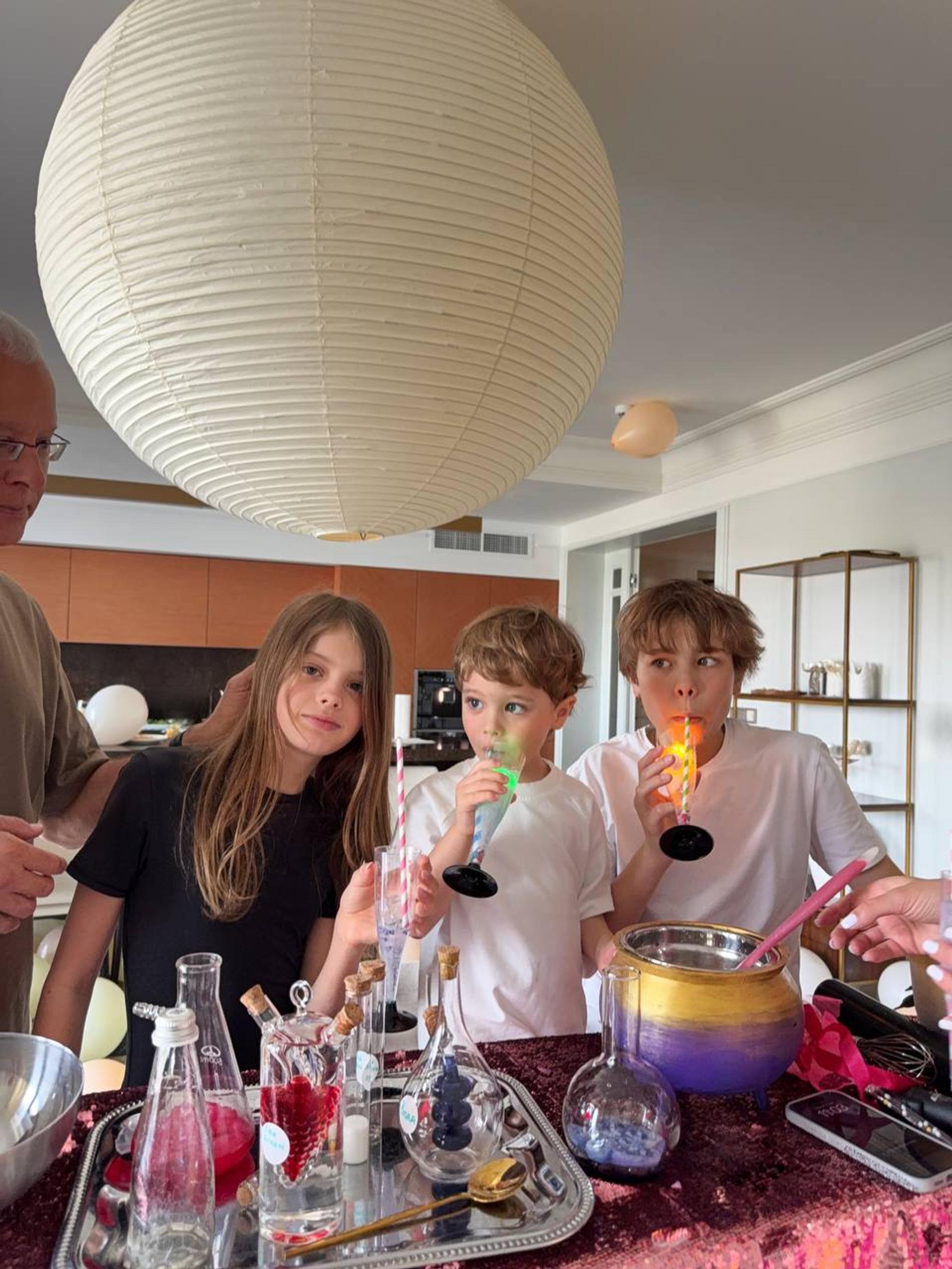 Александр Лебедев с детьми. Фото: телеграм @lenaperminova_official