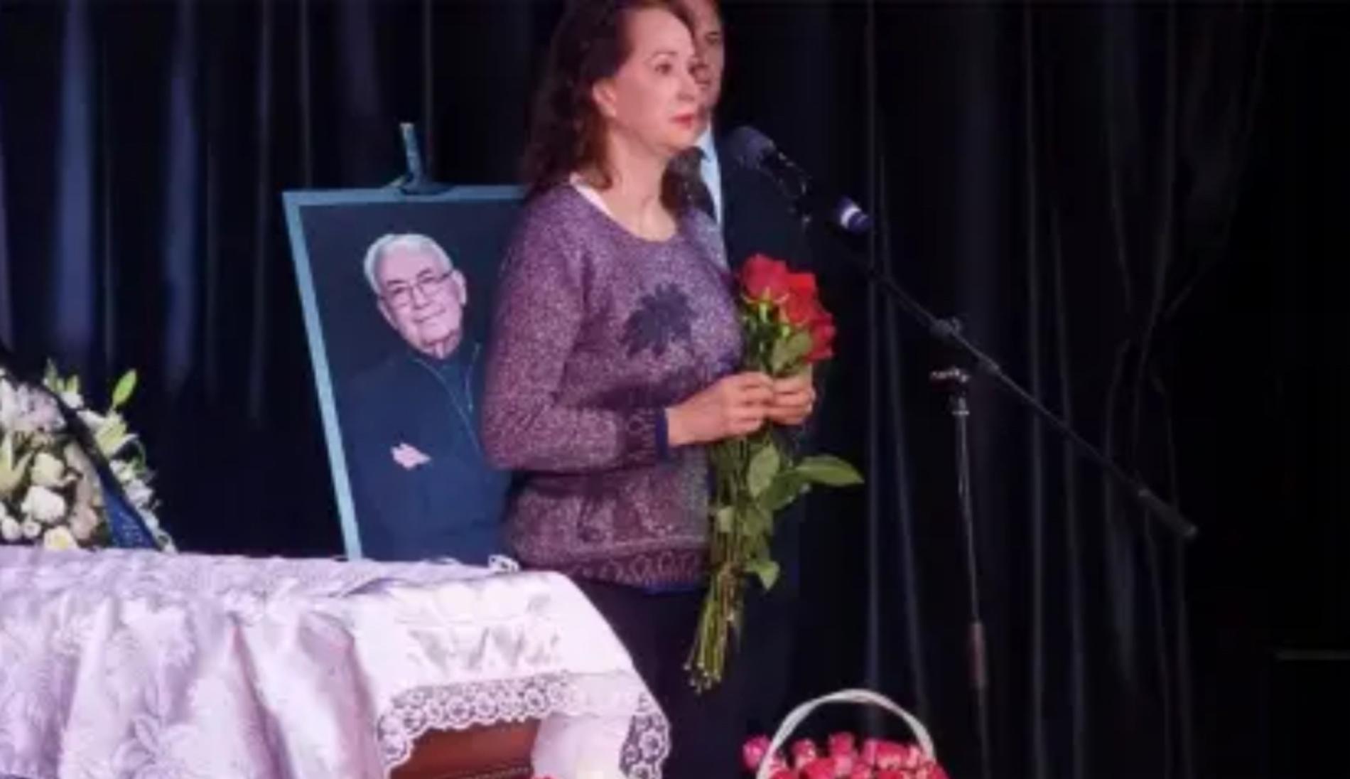 Ольга Кабо на прощании с Шиловским. Фото: Ольга Храбрых / Global Look Press